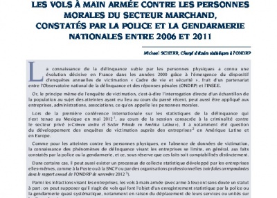 Les vols à main armée contre les personnes morales du secteur marchand