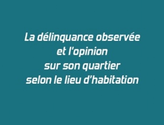 La délinquance observée et l'opinion sur son quartier selon le lieu d'habitation